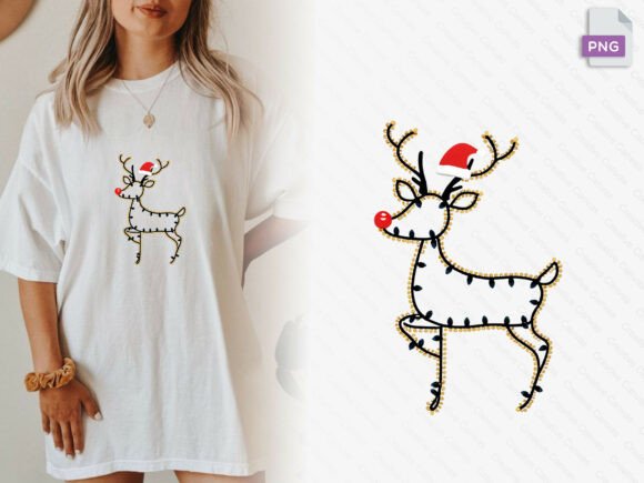 Download Reindeer Lights Silhouette Christmas Png - Christmas Collection