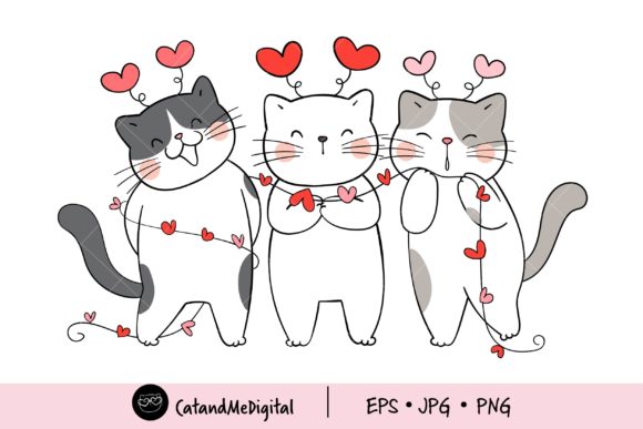 Download Cute Cat Valentine Clipart. - Clipart Collection