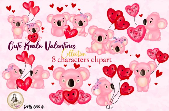 Download Cute Love Koala Valentines Clipart - Clipart Collection