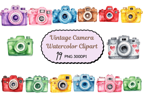 Download Watercolor Vintage Camera Clipart - Clipart Collection