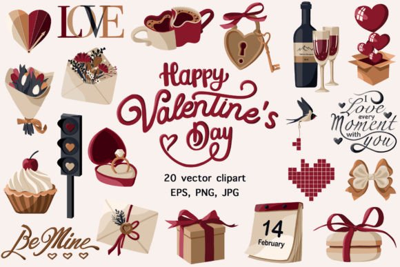 Download Happy Valentine’s Day Vector Clipart - Clipart Collection