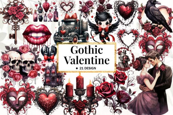 Download Love Gothic Valentine Clipart - Clipart Collection