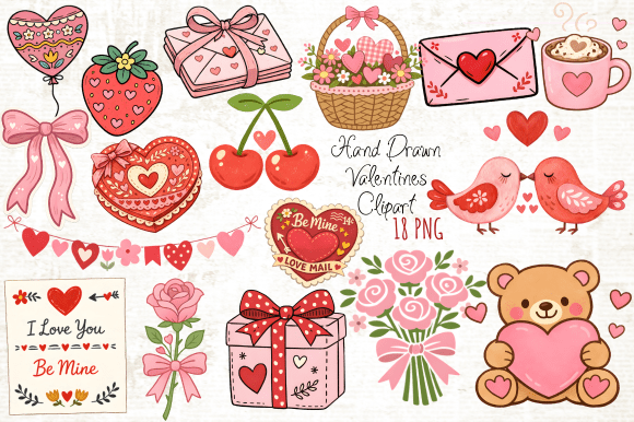 Download Hand-Drawn Valentines Clipart PNG - Clipart Collection