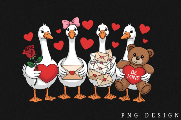 Download Funny Valentine Goose PNG Clipart Design - Clipart Collection