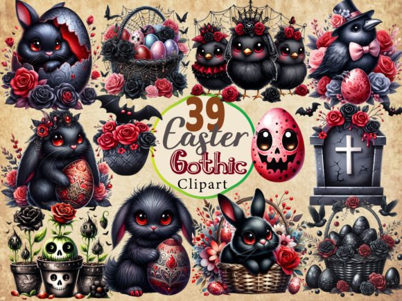 Download Easter Gothic Watercolor Clipart Bundle - Clipart Collection