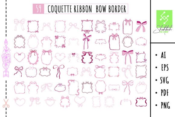 Download Coquette Ribbon Frame Clipart Bow Border - Clipart Collection