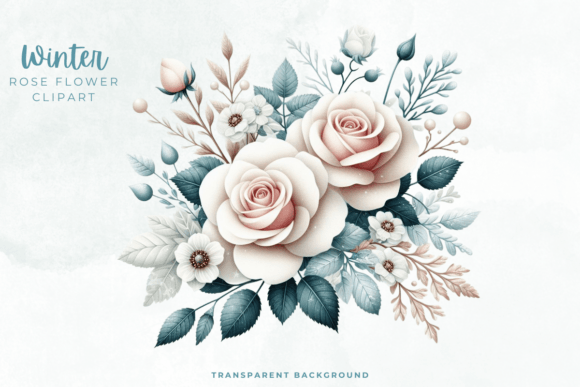 Download Winter Rose Flower Clipart PNG - Clipart Collection