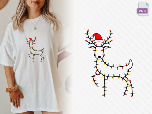 Download Reindeer Lights Silhouette Christmas Png - Christmas Collection