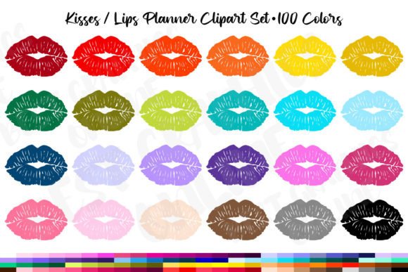 Download Kiss Lips Valentines Clipart Colorful Ki - Clipart Collection