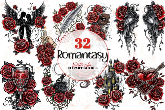 Download Enchanting Gothic Romantasy Clipart Bund - Clipart Collection