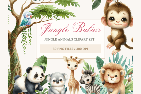 Download Baby Jungle Animals Clipart Watercolor - Clipart Collection