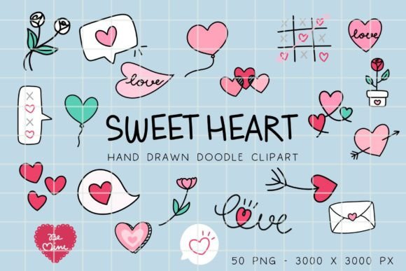 Download Sweet Heart Hand Drawn Doodle Clipart - Clipart Collection