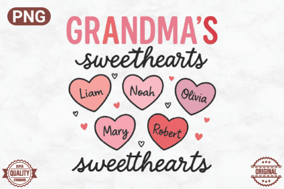 Download Grandma’s Sweetheart Name Hearts Clipart - Clipart Collection