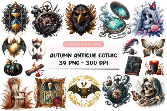Download Antique Gothic Autumn Clipart - Clipart Collection