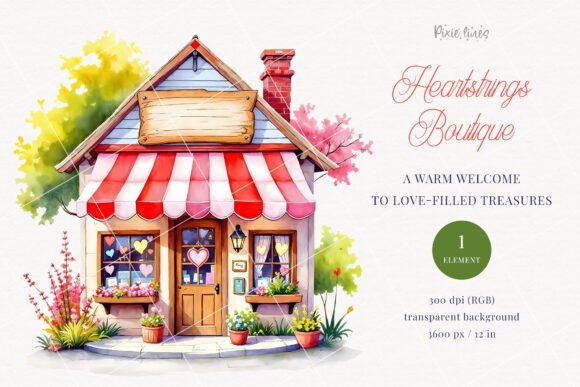 Download Vintage Valentine's Cottage Shop Clipart - Clipart Collection