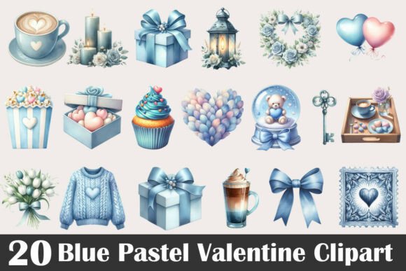 Download Blue Pastel Valentine Clipart - Clipart Collection