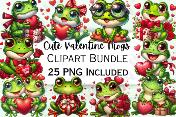 Download Cute Valentine's Day Frog Clipart - Clipart Collection