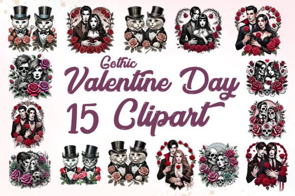 Download Floral Gothic Valentine Clipart - Clipart Collection