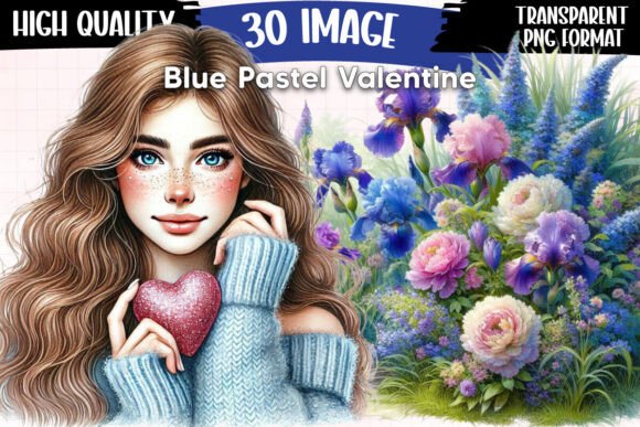 Download Blue Pastel Valentine Clipart P1 - Clipart Collection