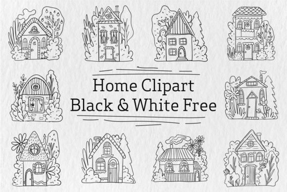 Download Home Clipart Black and White Free - Clipart Collection