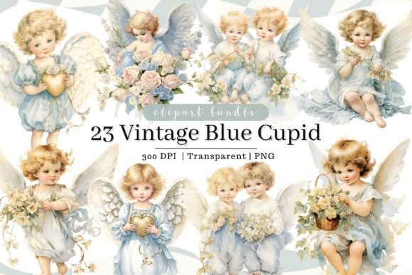 Download Vintage Cupid Watercolor Clipart - Clipart Collection