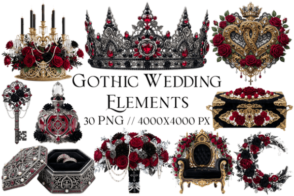 Download Gothic Wedding Elements Clipart - Clipart Collection