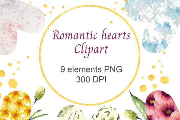 Download Romantic Hearts Watercolor Clipart - Clipart Collection