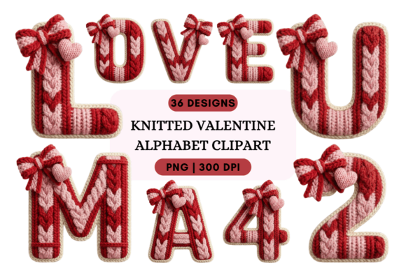 Download Knitted Valentine Alphabet Clipart - Clipart Collection