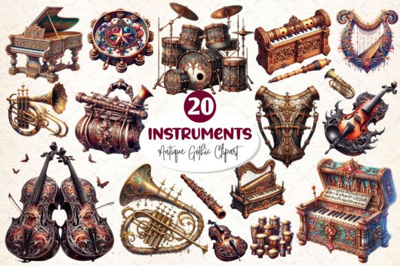 Download Antique Gothic Instruments Clipart - Clipart Collection