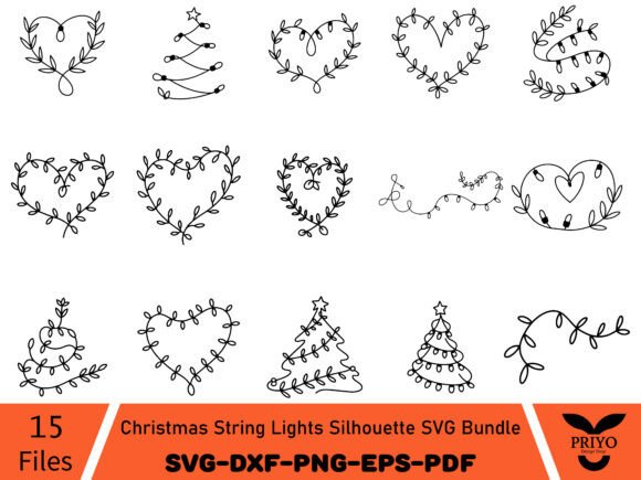 Download Christmas String Lights Silhouette SVG - Christmas Collection