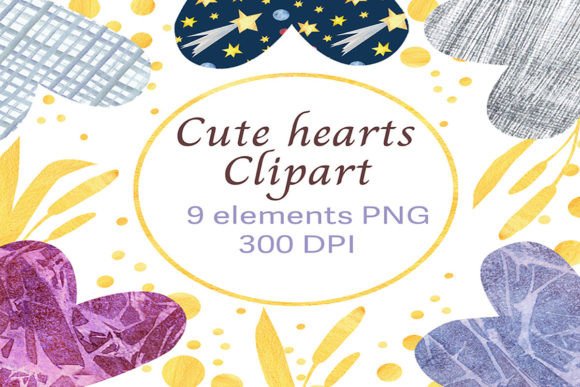 Download Cute Hearts Watercolor ClipArt - Clipart Collection
