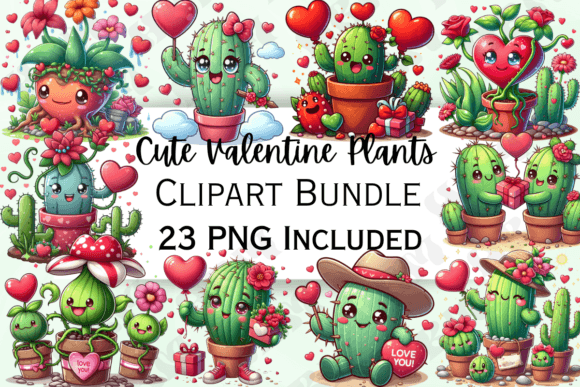Download Cute Valentine's Day Plants Clipart - Clipart Collection