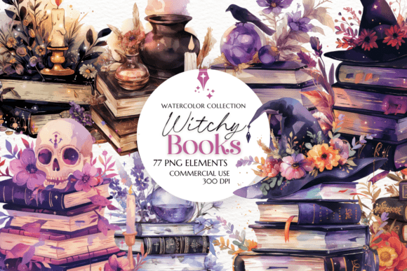 Download Witchy Books Clipart Sublimation Gothic - Clipart Collection