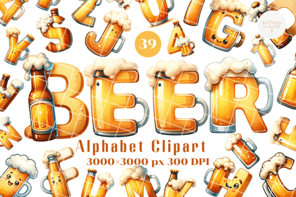 Download A-Z Beer Themed Alphabet Clipart - Craft - Clipart Collection