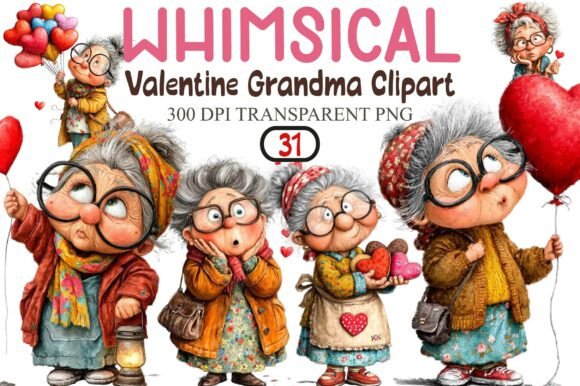 Download Whimsical Valentine Grandma Clipart - Clipart Collection
