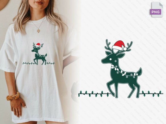 Download Reindeer Lights Silhouette Christmas Png - Christmas Collection
