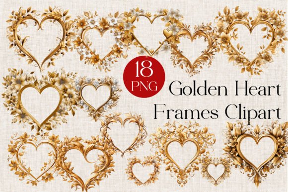 Download Gold Heart Frame Clipart, Valentines PNG - Clipart Collection