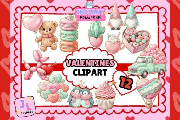 Download Valentines Pink Clipart Bundle - Clipart Collection