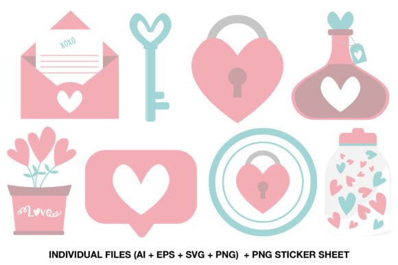 Download Pastel Valentine Clipart Set - Clipart Collection