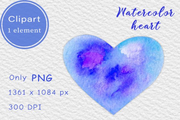 Download Blue Watercolor Heart. Clipart PNG - Clipart Collection