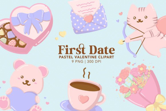 Download First Date Pastel Valentine Clipart - Clipart Collection
