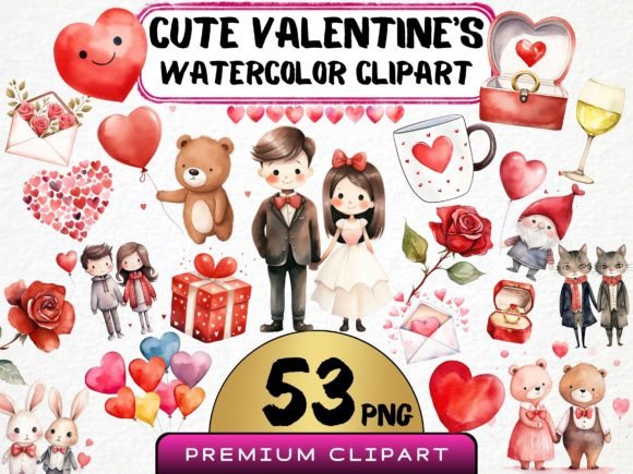 Download Cute Valentine's Clipart Bundle - Clipart Collection