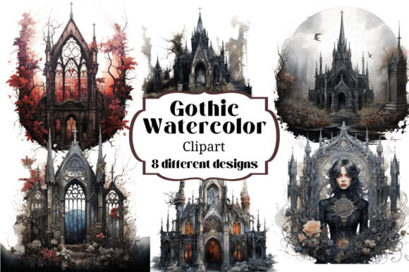Download Watercolor Gothic Clipart Transparent - Clipart Collection