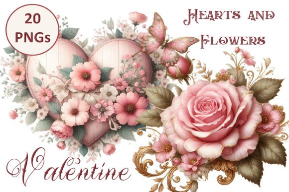 Download Valentine Hearts and Flowers Clipart - Clipart Collection