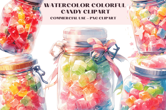 Download Watercolour Colourful Candy Clipart - Clipart Collection
