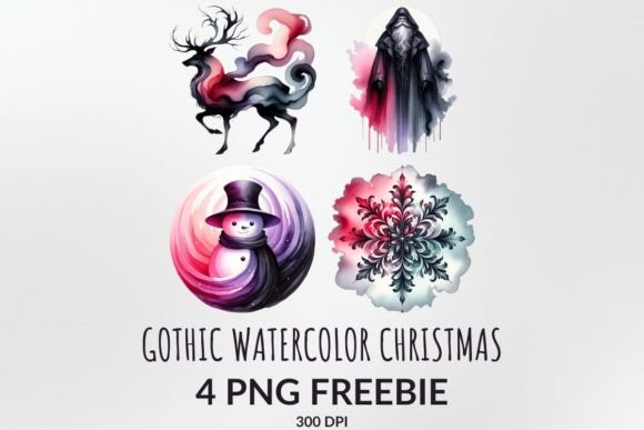 Download Gothic Watercolor Christmas Sublimation - Christmas Collection