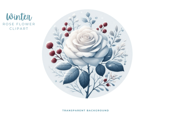 Download Winter Rose Flower Clipart PNG - Clipart Collection