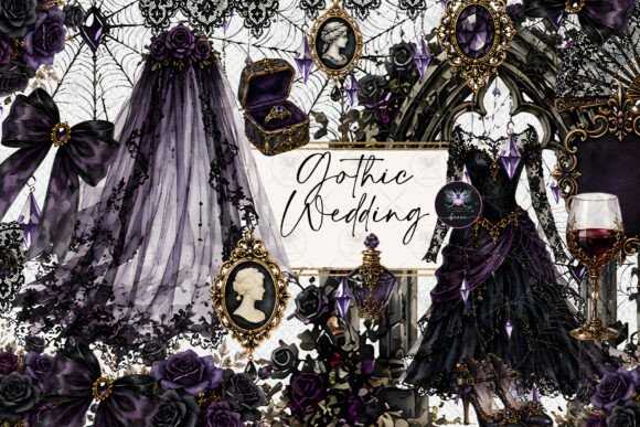 Download Purple Gothic Wedding Clipart - Clipart Collection