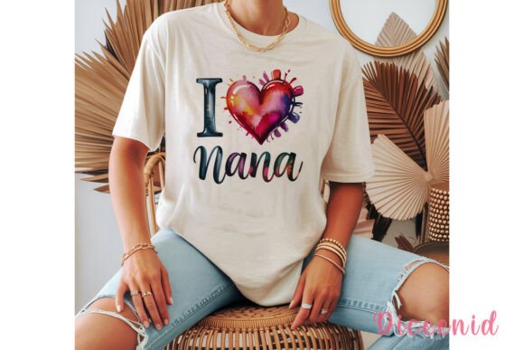 Download I Love Nana Watercolor Heart PNG Clipart - Clipart Collection