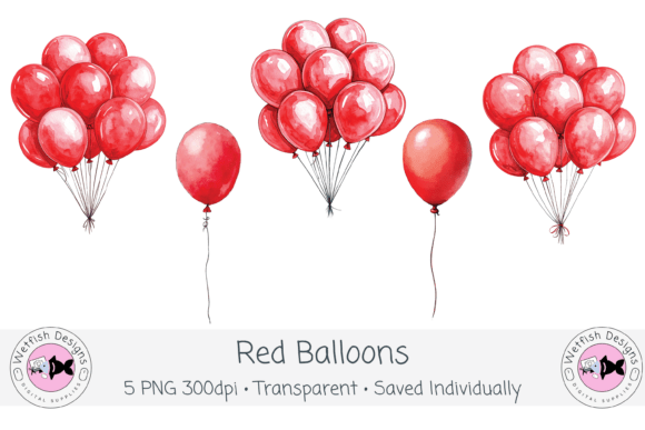 Download Red Balloons Clipart – PNG 300 DPI - Clipart Collection
